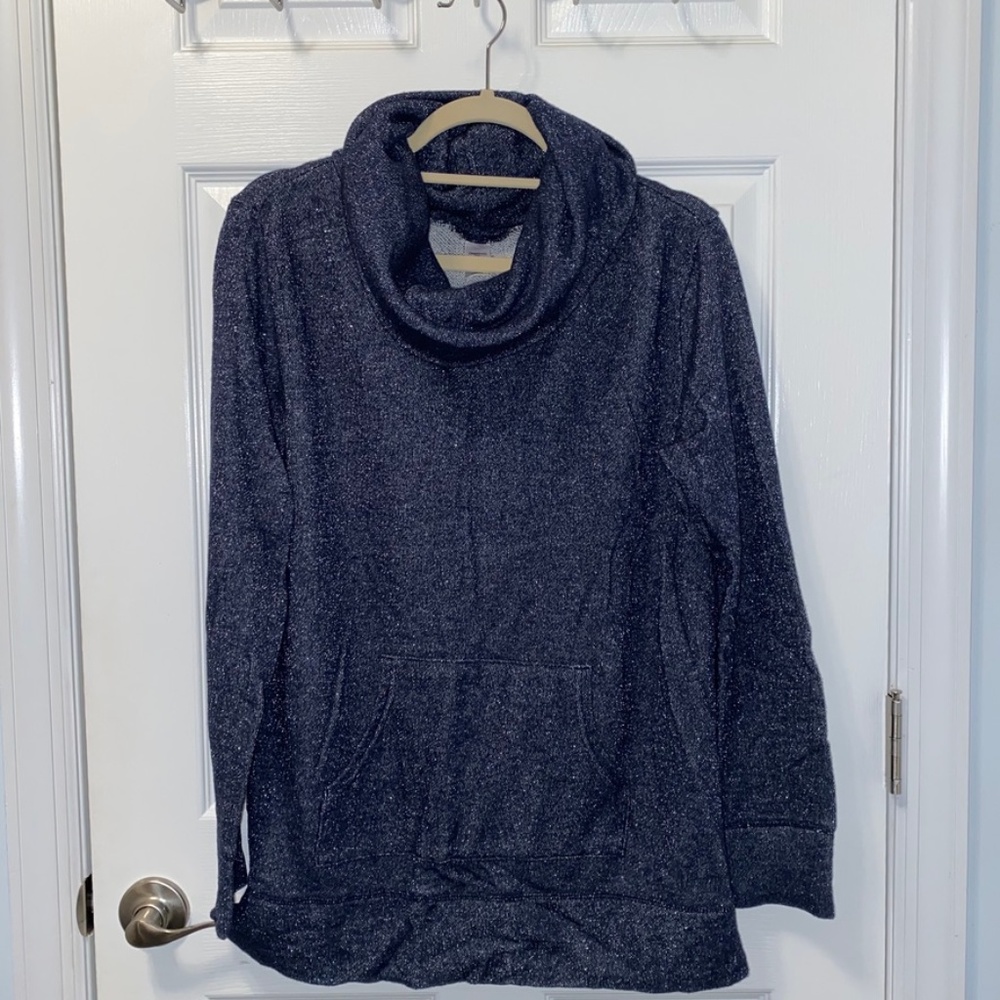 GapBody Cowl-Neck Shimmering Terry Pullover
